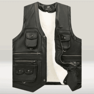 Sleeveless Casual Leather Adventurer Vest