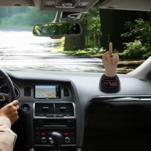 Car Dashboard Middle Finger Solar Power Decor