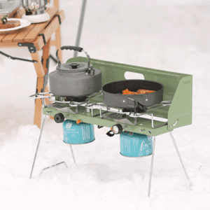Foldable Portable Camping Double Burner Gas Stove