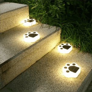 Glowing Paw LED Solar Pathway Outdoor Lights