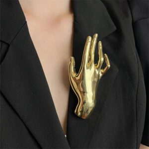 Hand Accent Art Brooch Pin