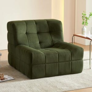 Modern Minimalist  Cube-Style Convertible Modular European Lounge Chair