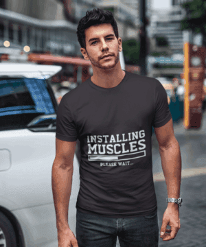 Installing Muscles Funny T-shirt