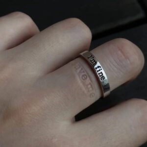 I'm Fine Save Me Adjustable Couple Ring