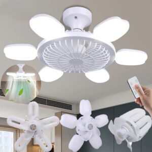 Silent Adjustable Remote Control Ceiling Foldable Fan Lamp