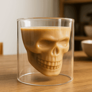 3D Skull Head Double Drinking Glass