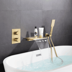 Wall-Embedded Waterfall Spout Bathtub Faucet