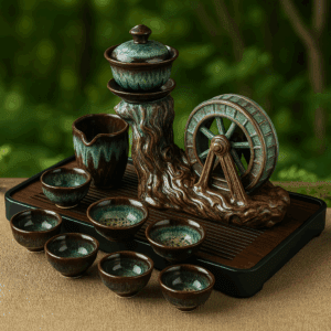 Rotating Handcrafted Tea Ceremony Set