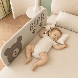 Cute Bear Anti-Fall Foldable Safety Bed Fence