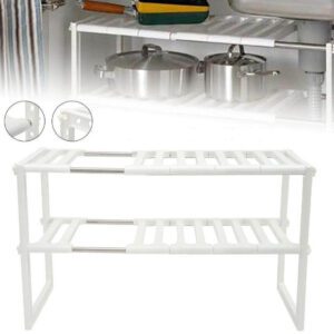 Adjustable Double Layer Kitchen Dish Storage Rack