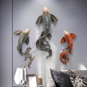 Modern Fengshui Resin 3D Wall Sticker Fish