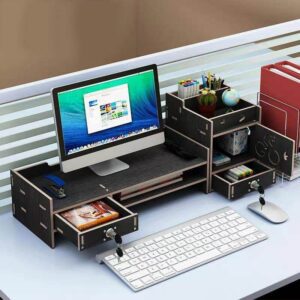 Multifunction Desktop Monitor Riser Computer Organizer