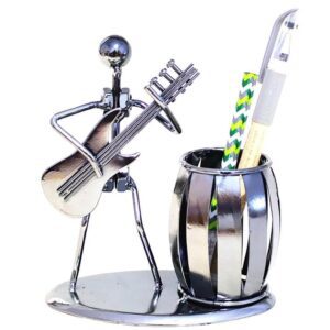 Metal Guitar Bass Violin Rocker Pen Holder