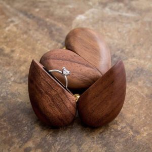 Forever Heart Wooden Ring Box