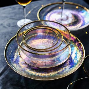 Creative Rainbow Glass Dinnerware Plate