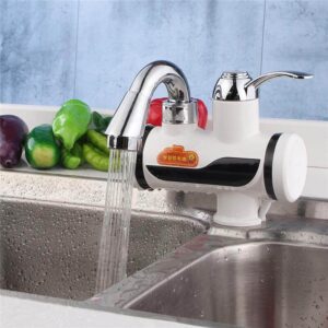 Mounted Plastics Deck White LED Digital Tankless Electric Instant Faucet