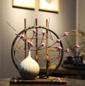 Handmade Bamboo Ceramic Flower Vase