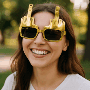 Bold Gold Middle Finger Party Sunglasses