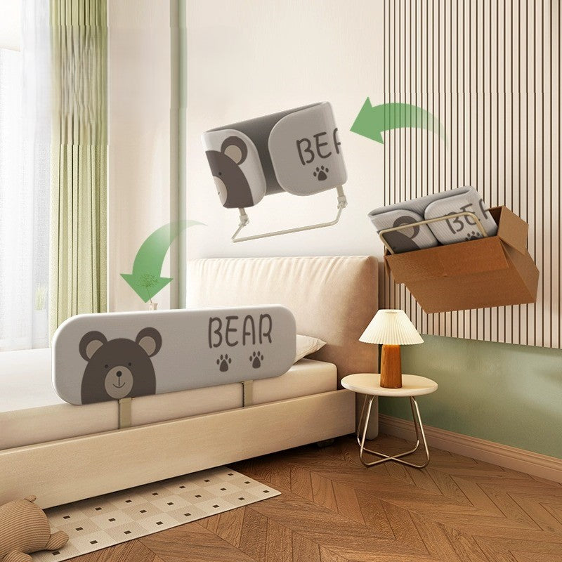 Cute Bear Anti-Fall Foldable Safety Bed Fence Cute Bear Anti-Fall Foldable Safety Bed Fence