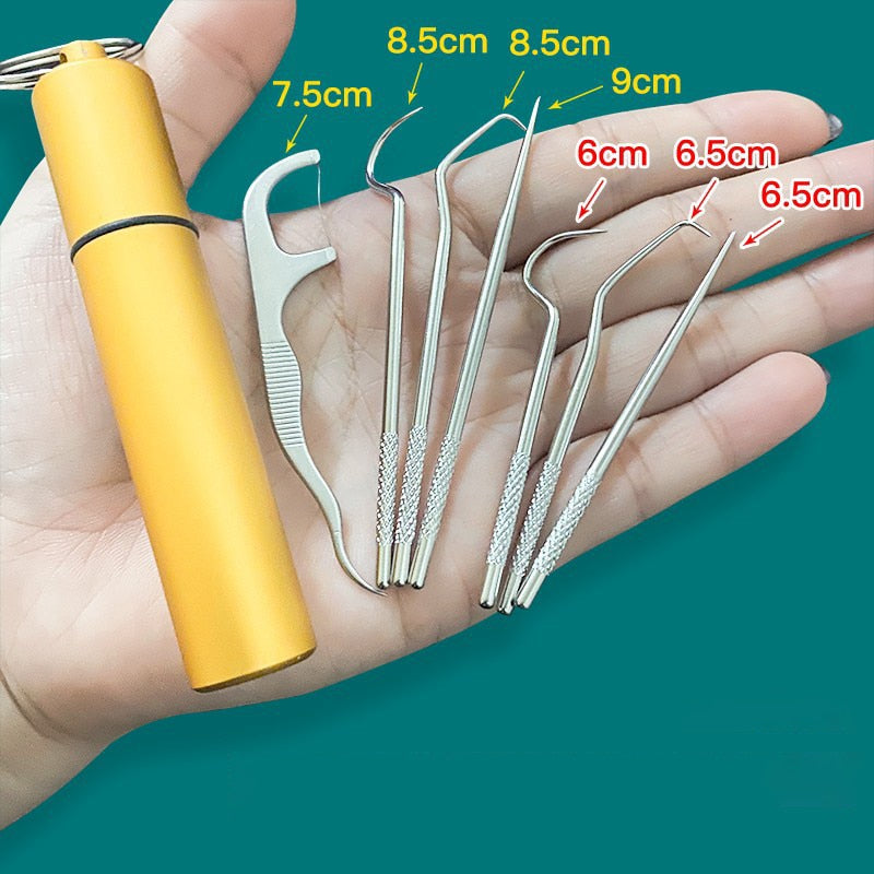 Minty Portable Metal Toothpick Cleaner Set Minty Portable Metal Toothpick Cleaner Set