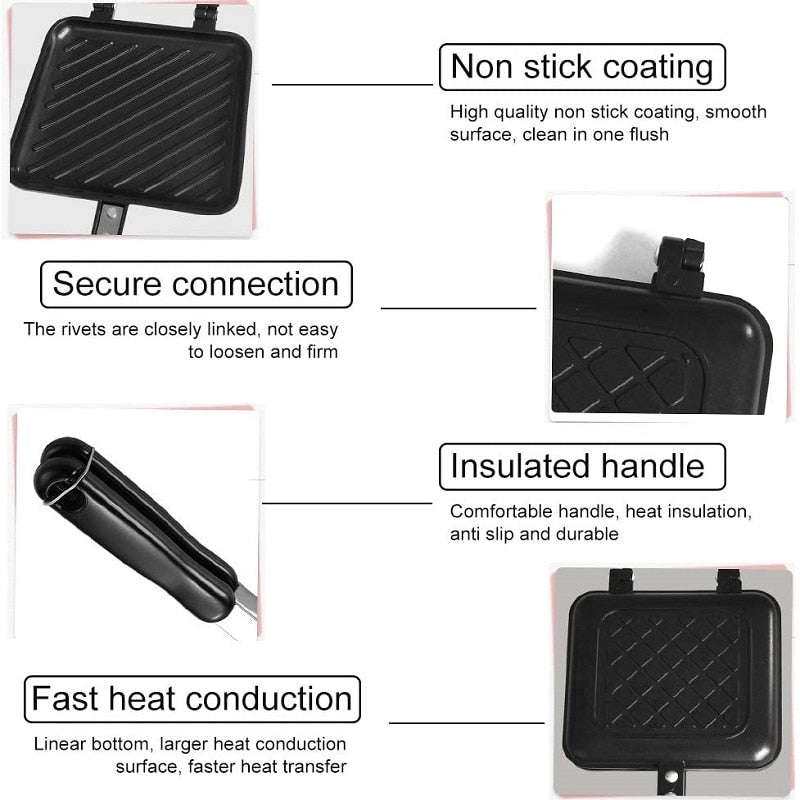 Double Sided Non-Stick Sandwich Maker Pan Double Sided Non-Stick Sandwich Maker Pan