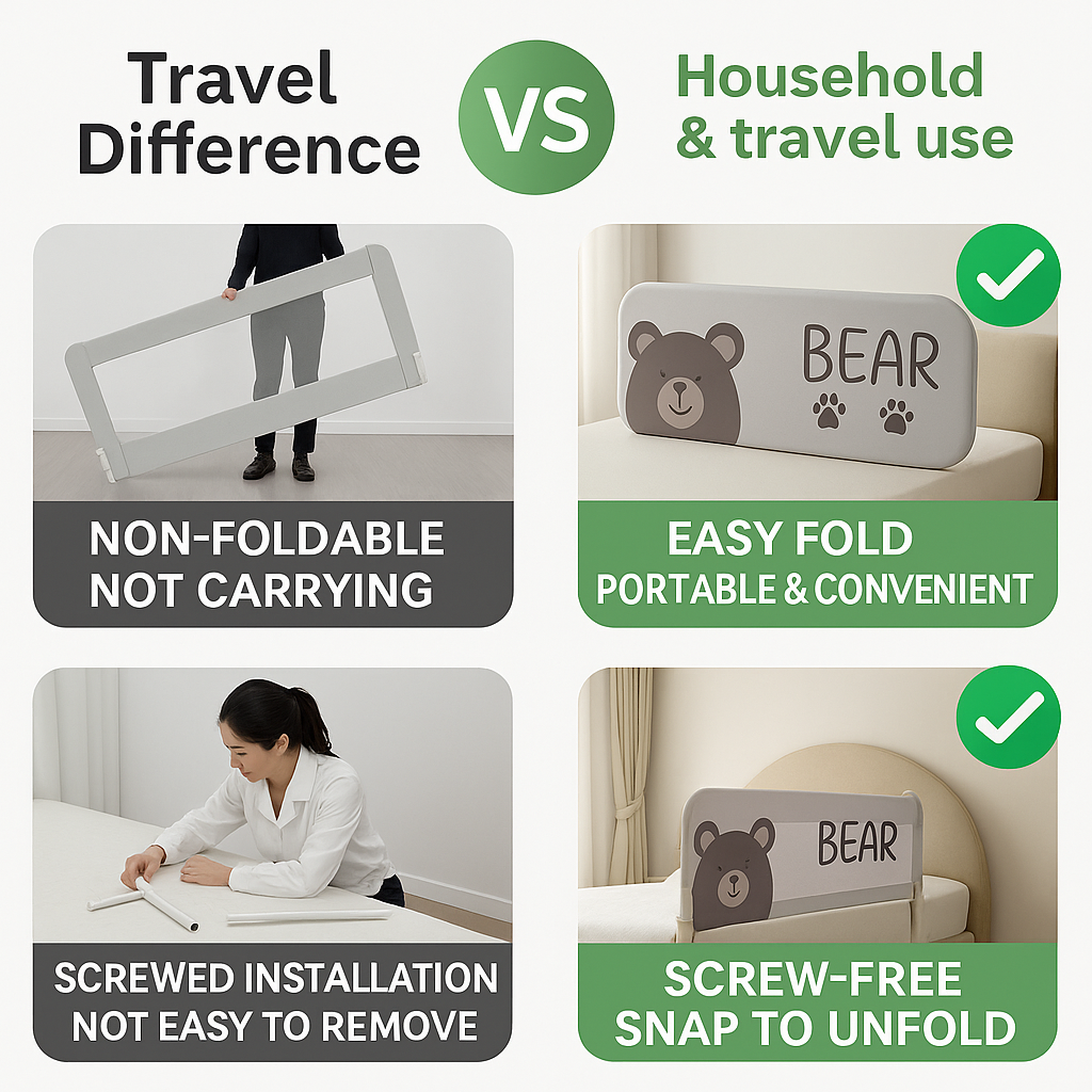 Cute Bear Anti-Fall Foldable Safety Bed Fence Cute Bear Anti-Fall Foldable Safety Bed Fence