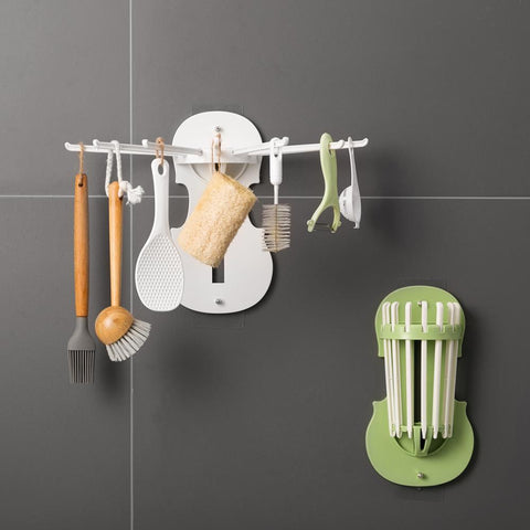 No-Drill Foldable Wall-Mounted Kitchen Storage Rack No-Drill Foldable Wall-Mounted Kitchen Storage Rack