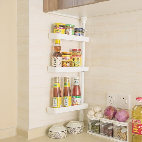 Punch Free Rotating 3-Layer Kitchen Spice Organizer Punch Free Rotating 3-Layer Kitchen Spice Organizer