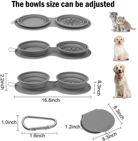 Foldable Travel Pet Double Feeding Bowl Foldable Travel Pet Double Feeding Bowl