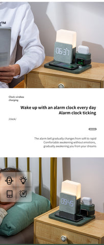 Modern Alarm Clock Wireless Charger Desk Lamp Modern Alarm Clock Wireless Charger Desk Lamp