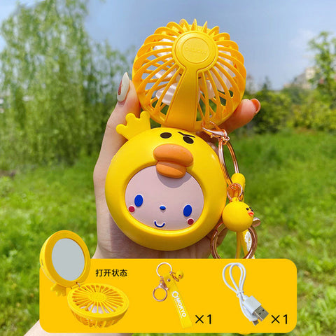Cartoon USB Charging Fan Makeup Mirror Cartoon USB Charging Fan Makeup Mirror