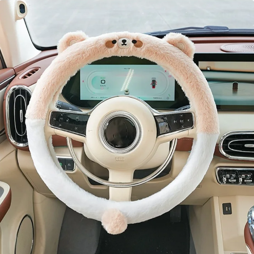 Soft Winter Animal Plush Steering Wheel Cover Soft Winter Animal Plush Steering Wheel Cover